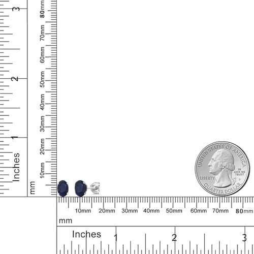 Gem Stone King Oval Gemstone Birthstone Stud Earrings for Women Men | Oval Cut 7X5MM | Fine Jewelry Gifts for Mom Dad Wife Him Her - style: Blue Sapphire, September