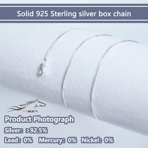 NAG.HC 925 Sterling Silver Chain 0.8MM Delicate Box Chain - Italian Necklace Chain - Tiny&Thin&Strong -Friendly Price & Quality 14"-30" - color: Silver, size: 18.00