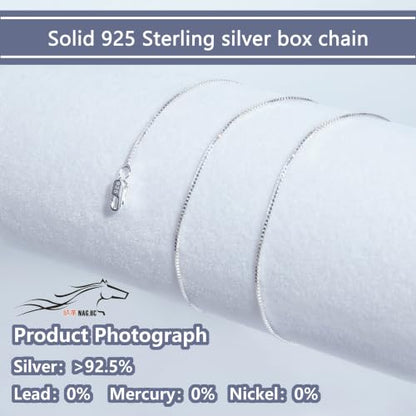 NAG.HC 925 Sterling Silver Chain 0.8MM Delicate Box Chain - Italian Necklace Chain - Tiny&Thin&Strong -Friendly Price & Quality 14"-30" - color: Silver, size: 18.00