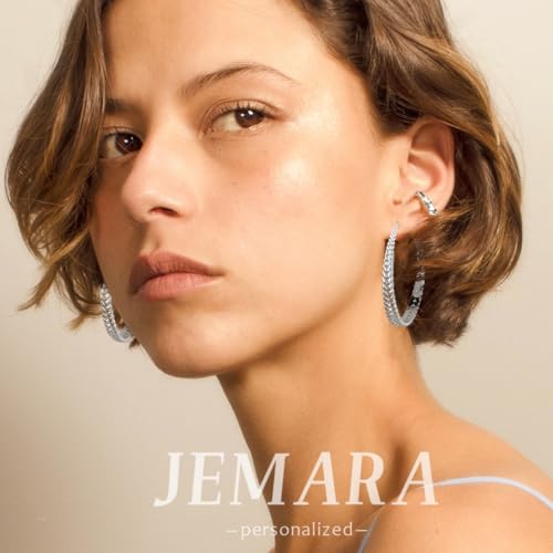 JEMARA Silver Hoop Earrings for Women Hypoallergenic 925 Sterling Silver Post Hoop Earrings Lightweight Thick Large Silver Hoop Earrings 30/40/50MM - color: Silver-40MM