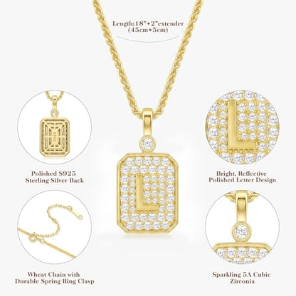 Initial Necklaces for Women 18K Gold Plated Letters Pendant Necklace Personalized Jewelry Birthday Gifts Wife Anniversary for Women Mom