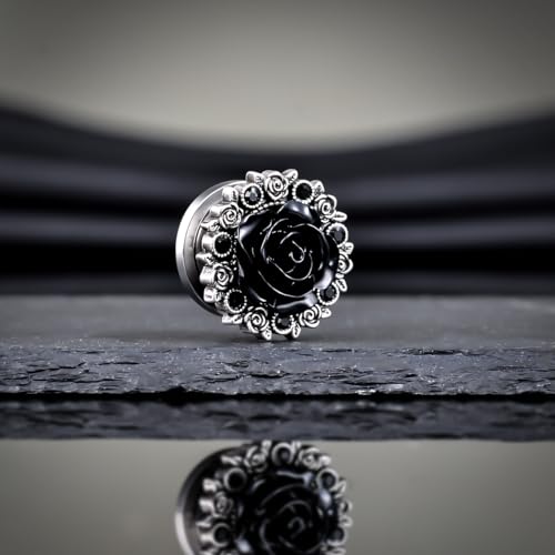 Stainless Steel Ear Gauges Flesh Tunnels, Scew Back Gold Color Kompass Plugs, Upgrade Earrings Stretchers. - size: 14 mm