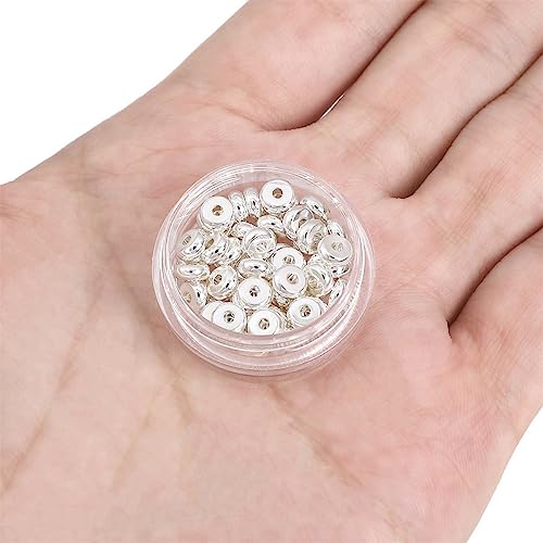 Silver Plated Roudelle Spacer Beads 5x2mm 50pcs for Jewelry Making Findings Non Tarnish - color: Silver, size: 5x2mm Roudelle