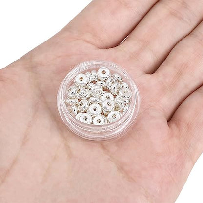 Silver Plated Roudelle Spacer Beads 5x2mm 50pcs for Jewelry Making Findings Non Tarnish - color: Silver, size: 5x2mm Roudelle