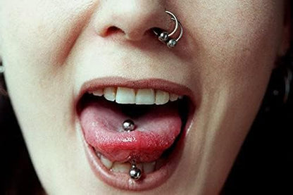 VCMART 12mm-18mm 14G Tongue Rings Nipple Straight Barbells Surgical Steel Body Piercing Jewelry - style: Style D -6pcs, silver