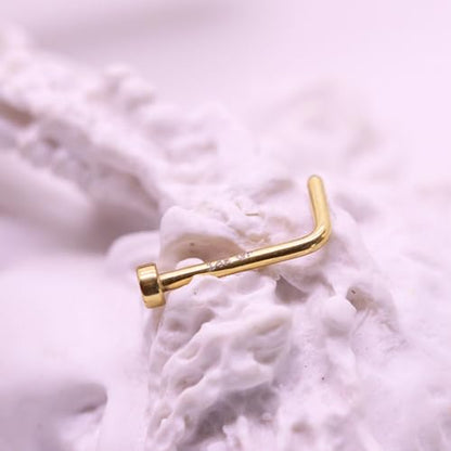 3 Pcs 14K Gold Filled Nose Studs 20G Stainless Steel Stud Nose Ring 2mm/2.5mm/3mm Round CZ L Bend Nose Stud Hypoallergenic Nose Piercing - color: gold 5