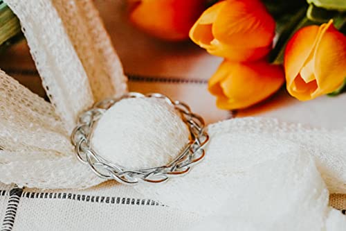 Circle Scarf Ring – Handmade Pewter Scarves Holder Clip | Minimalist Round, Lightweight, American Made, Gift for Women