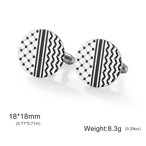 Cufflinks for Men Delicate Stainless Steel Wedding Business Cufflinks Gifts for Groom Husband French Shirt Accessories - style: Polka Dots Style-Silver