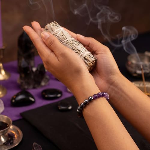 Bivei Protection Crystal Healing Bracelet | 8MM Strength Bracelet Spiritual Stretch Beaded Jewelry for Women Men Gift - color: Quit Smoking, size: Medium 6.8-7.3 inch