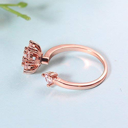 Fidget Rings for Anxiety, Womens Focus Spinner Ring, Discreet Boredom Relieving Ring Stacking Finger Promise Engagement Gift - color: Rose Gold Band Ring