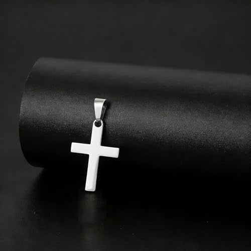 Stainless Steel No Tarnish Cross Pendant Charm Christian Jewelry for Women Men Jewelry Making Necklace Bracelet Silver - style: Small size:14mm*21mm