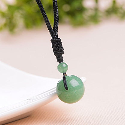 Anjiucc Natural Gemstone Healing Crystals Necklace, Adjustable Chakra Beads Pendant for Women Men, Protection, Energy Balance - color: Green Aventurine