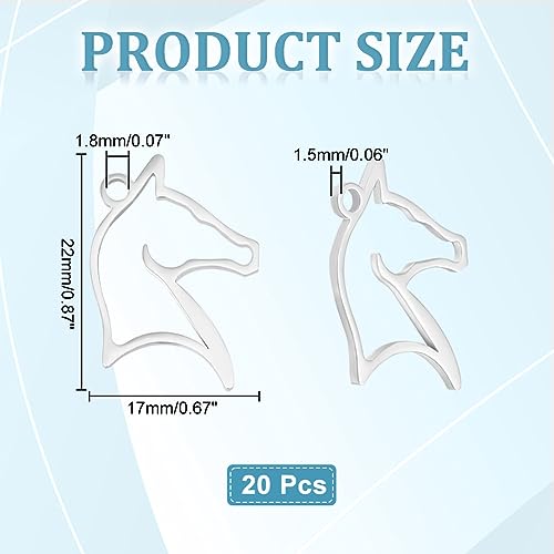 UNICRAFTALE Butterfly Flower Charms Stainless Steel Charms Back Bezel Pendants Metal Charms Animal Charms for DIY UV Resin Pressed Flower Crafts Necklace Bracelet Jewelry Making - style: Animal Horse