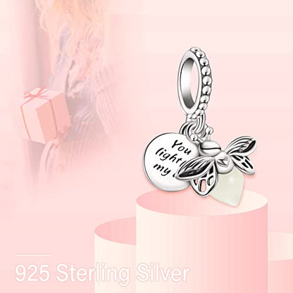 MITSOKU 925 Sterling Silver Charms for Bracelets Necklaces Animal prototype Pendant Safety Chain Dangle Pendants Beads Christmas Day Charms Jewelry Gift for Women - style: Glow in the Dark