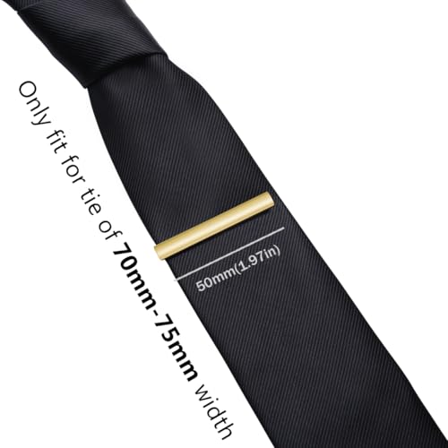 HONEY BEAR 5cm/5.4cm/6cm Mens Tie Clip Bar for Normal Size Steel Business Wedding Gift 1.97"/2.12"/2.36" - style: 5cm Brushed Gold Vertical