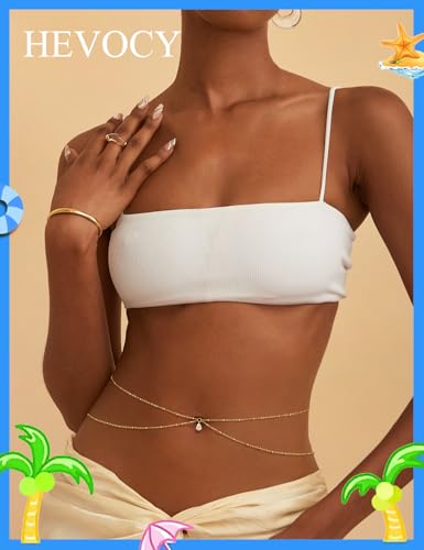 Gold Layered Waist Chain for Women, Adjustable Belly Chain | Adjustable layered waist chain for beach days, summer outfits, festivals, vacations, parties, and daily styling - style: Gold Style 5