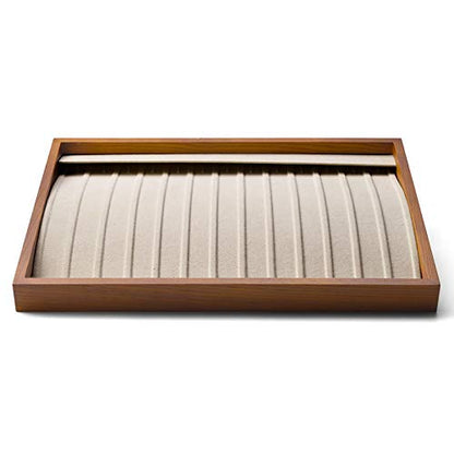 Oirlv Wood 13 Grids Necklace/Bracelet/Pendant Display Tray Jewelry Drawer Organizer Stackable Jewelry Trays (Creamy-white) | Stackable Design,for Jewelry Necklaces Bracelets and Watches,Organizing and Presentinge Legantly on Dressers&in Dresser - color: C