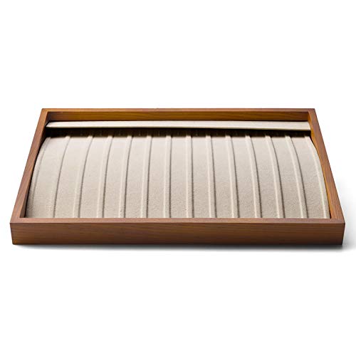 Oirlv Wood 13 Grids Necklace/Bracelet/Pendant Display Tray Jewelry Drawer Organizer Stackable Jewelry Trays (Creamy-white) | Stackable Design,for Jewelry Necklaces Bracelets and Watches,Organizing and Presentinge Legantly on Dressers&in Dresser - color: C