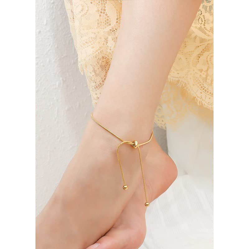 Sora Tuki Ankle Bracelets for Women Tennis Rhinestone Anklets for Women Butterfly Heart Star Cross Anklet Bracelet for Women Plus Size Anklet Bracelets for Big Ankle Beach Foot Jewelry - style: 6 - snake chain