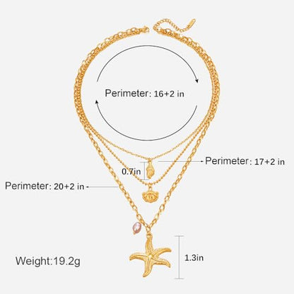 Dainty Layered Choker Necklace Bohemian Turquoise Necklace 14K Gold Plated Dainty Y Pendant Necklace Beach Fashion Pendant Choker - color: Gold-D