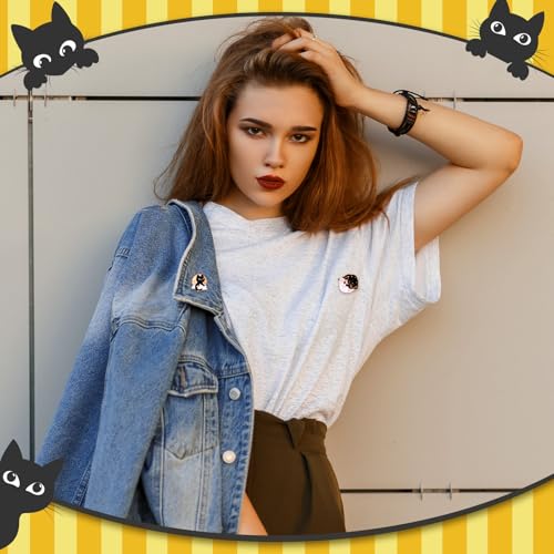 Giegxin 40 Pcs Cat Enamel Pins for Backpacks Cute Black Cat Brooches Gothic Lapel Pins for Clothes Bags Accessories Classroom - style: Black Cat