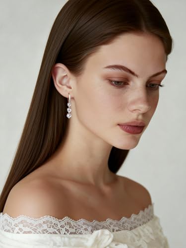 Heart Dangle Earrings for Women Dainty Charm Long Dangling Jewelry Multi Heart CZ Drop Huggie Earring Stud for Valentine's Day Earrings Gifts