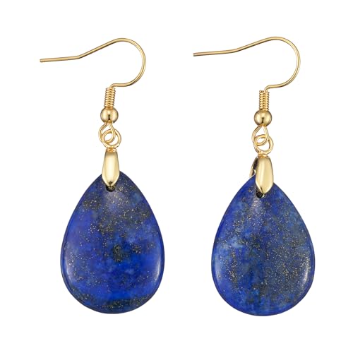 Boho Multiple Style Natural Stone Earrings for Women Unique Healing Gemstone Energy Hypoallergenic Lightweight Dangle Drop Earrings Multiple Styles Earrings Jewelry for Birthday Party Gift - style: Lapis Lazuli