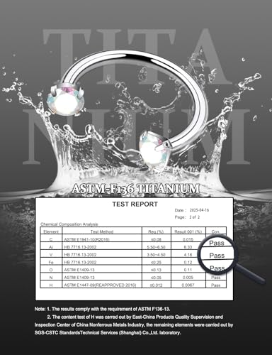 16G F136 Titanium Internal Thread Horseshoe Septum Nose Ring Piercing Jewelry Circular Barbell Helix Snug Tragus Rook Daith Cartilage Earring Lip Ring Piercing Jewelry for Women Men 8MM 10MM - style: 16G, 10MM Length, AB CZ