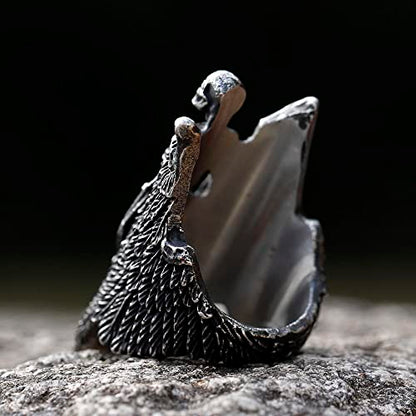 2023 Skull Ring Cool Evil Death Punk Rock Stainless Steel Rings Aly Style Jewelry - style: R1068