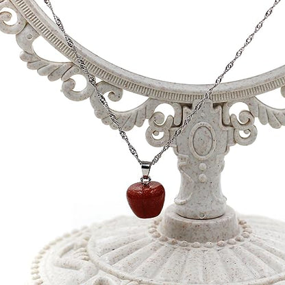 Uloveido Apple Necklace and Earrings Set for Women Cute Apple Jewelry Set for Teacher Mom YL007 - color: Coffee