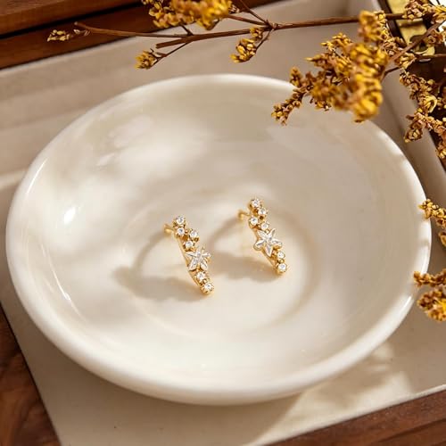 Ear Climbers Earrings for Women Gold Silver Ear Cuffs Non Piercing Dainty Cartilage Earrings Set Statement Cuff Earring for Women Trendy - color: Gold