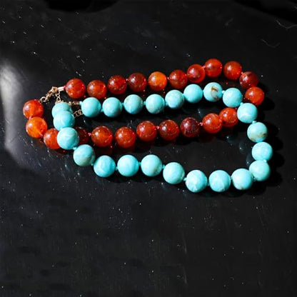 JNF Chunky Beaded Necklaces Women Large Big Ball Bead Choker Necklace Bold Statement Beads jewelry Gift - color: amber