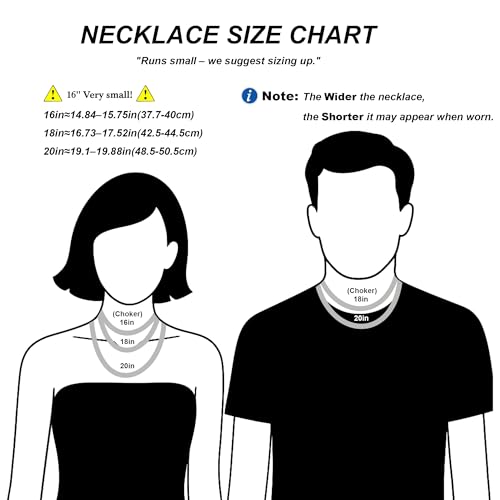 NOKMIT Chunky Cuban Link Curb Chain Necklace for Women Men Dainty 18K Gold Silver Tone Choker Thick Trendy Statement Diamond Cut Punk Hip Hop Cuban Chain Jewelry Gifts Unisex Size 5mm/9mm/13mm/16mm - color: 5mm-Silver, size: 16inches
