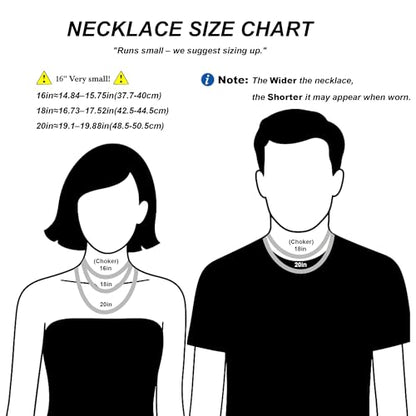 NOKMIT Chunky Cuban Link Curb Chain Necklace for Women Men Dainty 18K Gold Silver Tone Choker Thick Trendy Statement Diamond Cut Punk Hip Hop Cuban Chain Jewelry Gifts Unisex Size 5mm/9mm/13mm/16mm - color: 13mm-Silver, size: 18inches
