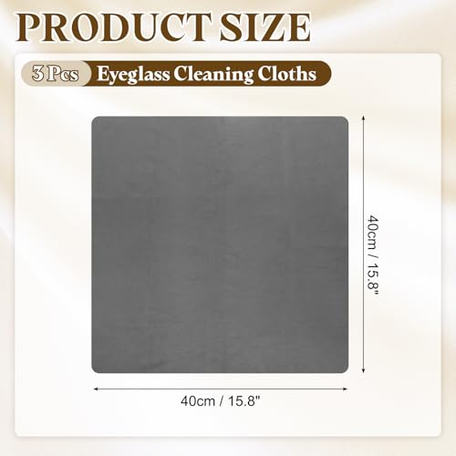 PATIKIL 3Pcs Soft Eyeglass Cloths, 15.8 x 15.8 Electronics Microfiber Cleaning Cloths Eyeglass Cleaning Fabric for Lens Wipes Glasses Cleaner Jewelry LCD Screens Cameras, Dark Gray - color: Dark Gray