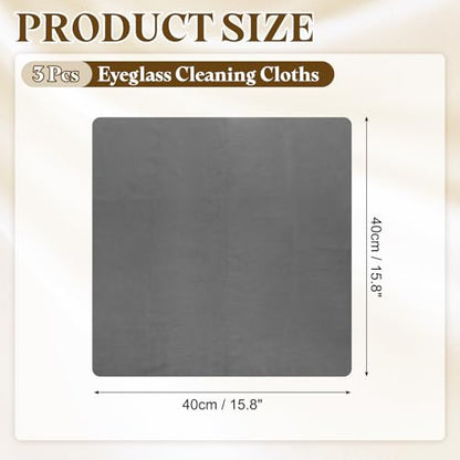 PATIKIL 3Pcs Soft Eyeglass Cloths, 15.8 x 15.8 Electronics Microfiber Cleaning Cloths Eyeglass Cleaning Fabric for Lens Wipes Glasses Cleaner Jewelry LCD Screens Cameras, Dark Gray - color: Dark Gray