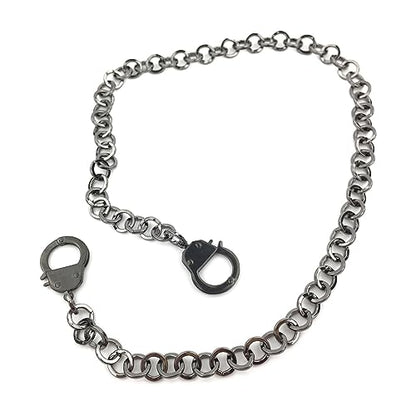 Succuba Stainless Steel Handcuff Choker Necklace Chain Pendant Choker Collar Necklace for Women and Men from 16 to 24 Inches with Box - color: B, size: 20 Inches