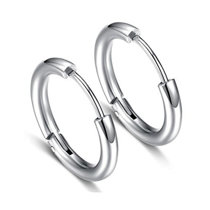 Hypoallergenic Titanium Steel Loop Earrings Set for Men Women Huggie Hoop Cartilage Piercing 18G - color: A:Mixed 4Pairs