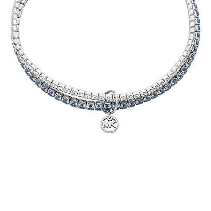 Michael Kors Silver-Tone Bracelet for Women; Bracelets; Jewelry for Women - color: Silver/Blue Stretch