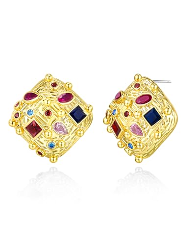 SNGIA18K Gold Plated Dangle Textured Ribbed Irregular Large Leaf Statement Earrings for Women by SNGIA, Handmade Dramatic Geometric Trendy Summer Drop Leaf Flower Jewelry Gifts, Bold Beachy Vintage Plant Fashion Drop Accessories, Vintage Nickle Free Flora