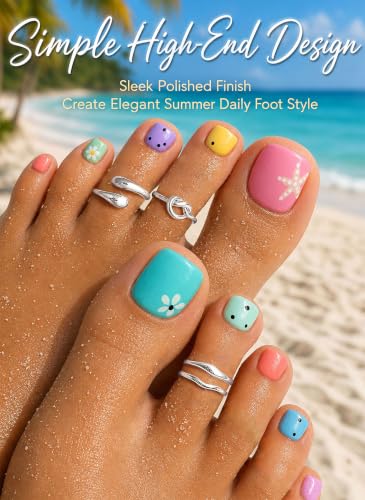 4Pcs Toe Rings for Women Non Tarnish 14K Gold Filled Toe Ring Adjustable Flower CZ Band Wave Dainty Toe Ring Summer Beach Open Toe Rings Set Waterproof Toe Jewelry Foot Jewelry - color: Silver toe rings wave