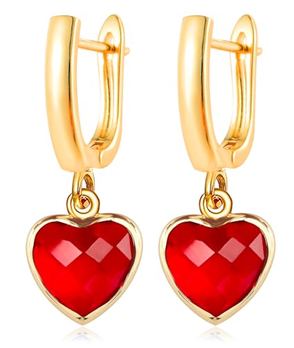 Geometric 14K Gold Crystal Stone Quartz Gemstone Leverback U Hoop Drop Dangle Earrings Jewelry for Women - color: F03