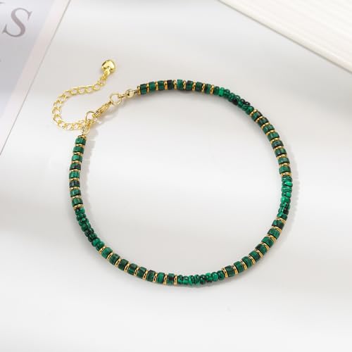 XIJIN Natural Stone Beaded Anklets for Women Handmade Beach Boho Turquoise Beads Ankle Bracelet Jewelry Gift for Her - color: K