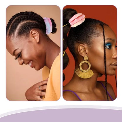 4 Pieces Spiral Lock Hair Tie, Dreadlock Hair Tie Set, Iron Wire Embedded, Bendable Ponytail Holders for Women and Men for Braids Loc Thick Curly Hairs (Multi)