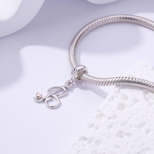 Letter Charms for Pandora Bracelets 925 Sterling Silver Alphabet Initial Charms Bead Jewelry Gift for Women - style: Initial B