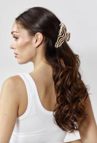 Almere Hair Claw Clip, Striped and Camo Pattern, Women's Hair Accessories for Thick or Thin Hair, 4 inch No-Slip (Zebra Print) - color: Zebra Print