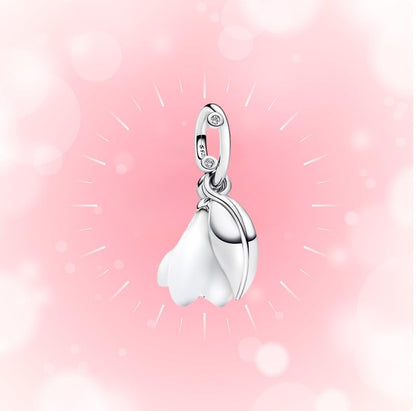 Gold Flower Family Charms for Bracelet Bead Charm for Women Jewelry Present - style: Snowdrop Flower