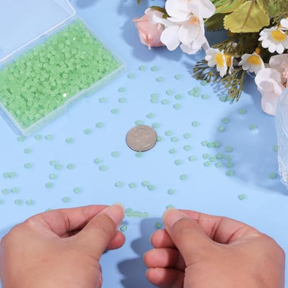 1000Pcs 4mm Faceted Crystal Glass Bicone Beads Loose Bead for DIY Bracelet Necklace Earring Keychain Jewelry Making,Jade Green - color: Jade green