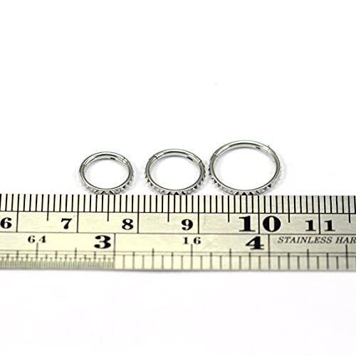 MissNity 316L Surgical Steel Hinged Nose Rings Hoop 20G 18G 16G 14G, Diameter 6mm to 10mm, Color Gold - Rose Gold - Silver - Black - Rainbow - color: B11: Silver - 1pc