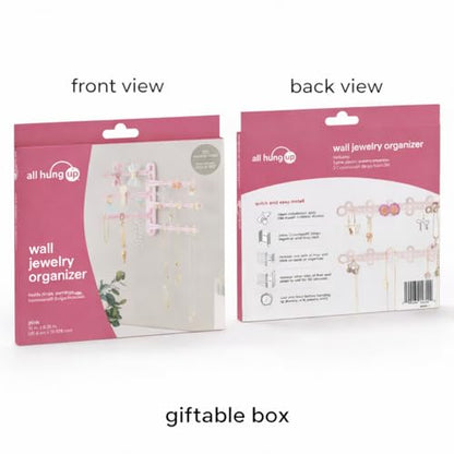 6-Tier Hanging Wall Jewelry Organizer, Earring, Necklace, Ring Holder-Pink | Large Capacity with 120 Earring Holes, Rotating Branches, Includes 3M Command Strips, Bracelet, Ring & Necklace Storage - color: 6-Tier Pastel Pink